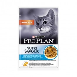 ПРО ПЛАН Влажный корм Purina Pro Plan для кошек с чувствительной кожей, треска в соусе, пауч, 85 г